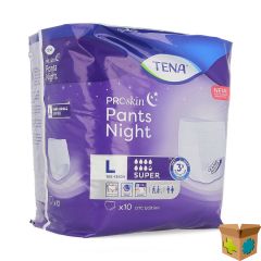 TENA PROSKIN PANTS NIGHT SUPER LARGE 10