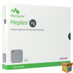 MEPILEX AG VERBAND STERIEL 12,5X12,5CM 5 287121