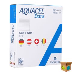 AQUACEL EXTRA VERB HYDROFIBER+VERSTERK. 10X10CM 10