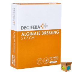 DECIFERA ALGINATE DRESSING 5X 5CM 5