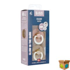 BIBS 2 FOPSPEEN DUO GLOW IN DARK VANILLA/BLUSH
