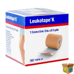 LEUKOTAPE K KLEEFWINDEL ELAST HUID 7,5CMX5M 1