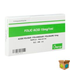 ACIDE FOLIQUE IV AMP 10 X 15MG/1ML