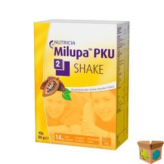 MILUPA PKU 2 SHAKE CHOCOLADE ZAKJE 10X50G