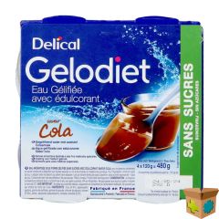 GELODIET GELWATER ZOETSTOF COLA POT 4X120G