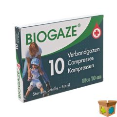 BIOGAZE VERBANDGAAS GEIMPREGNEERD 10X10CM 10