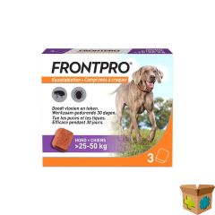 FRONTPRO 136MG >25-50KG HOND KAUWTABL 3